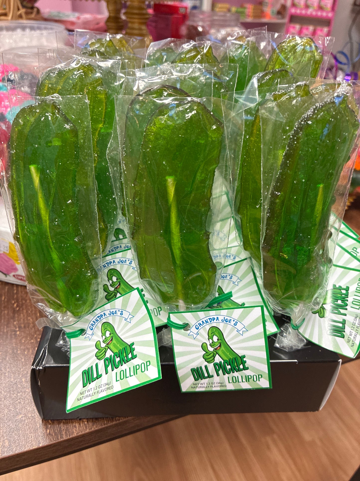 Dill pickle lollipop