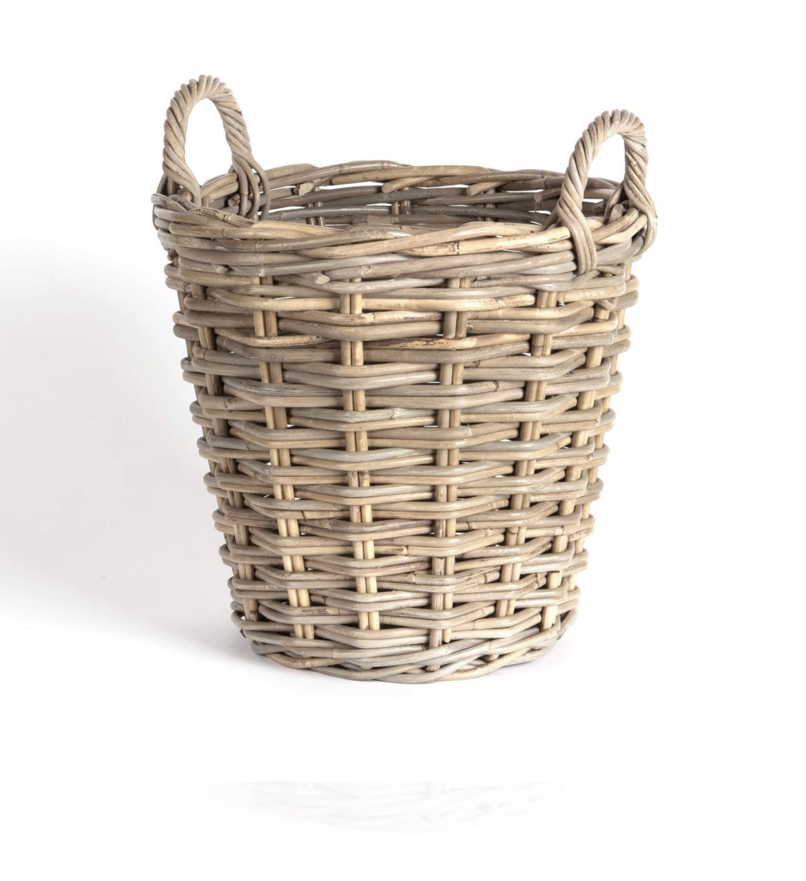 Gray rattan basket