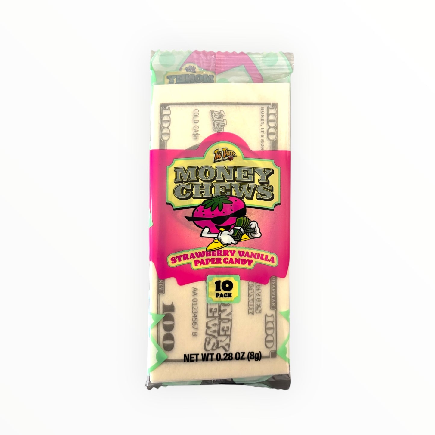Money Chews Strawberry Vanilla Paper Candy 8g