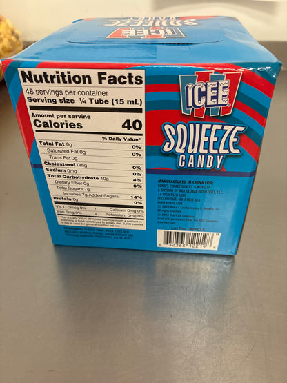 Icee Squeeze Candy Red Cherry and Blue Raspberry 62ml