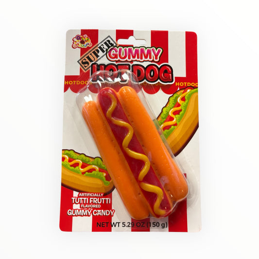 Super Gummy Hot Dog - Tutti Fruity Flavored