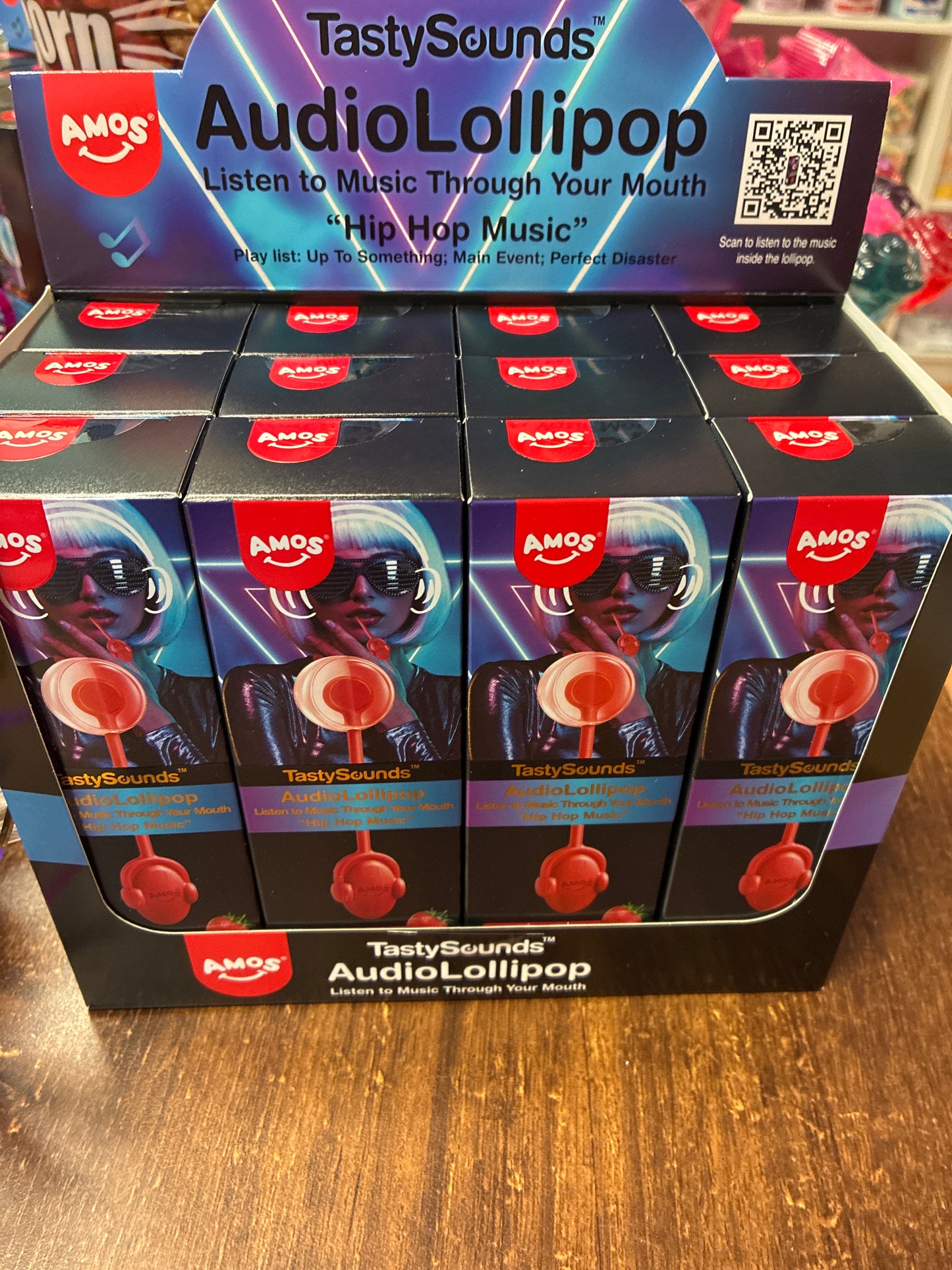 Audio lollipop strawberry flavour