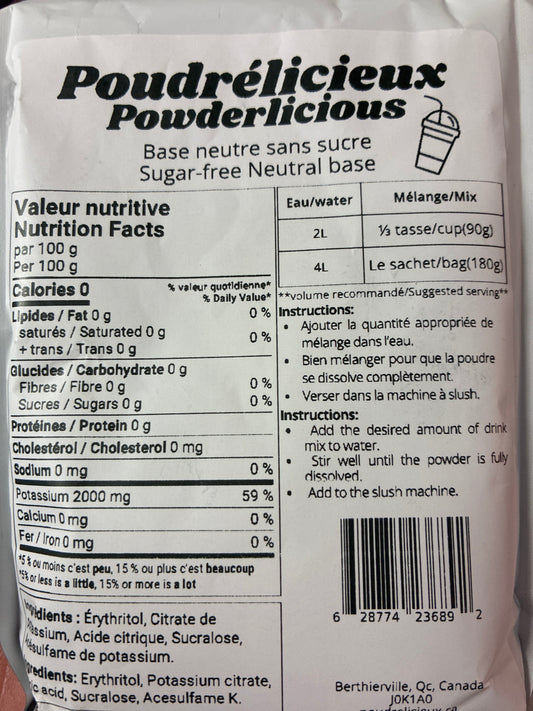 Powderlicious slush sugar free