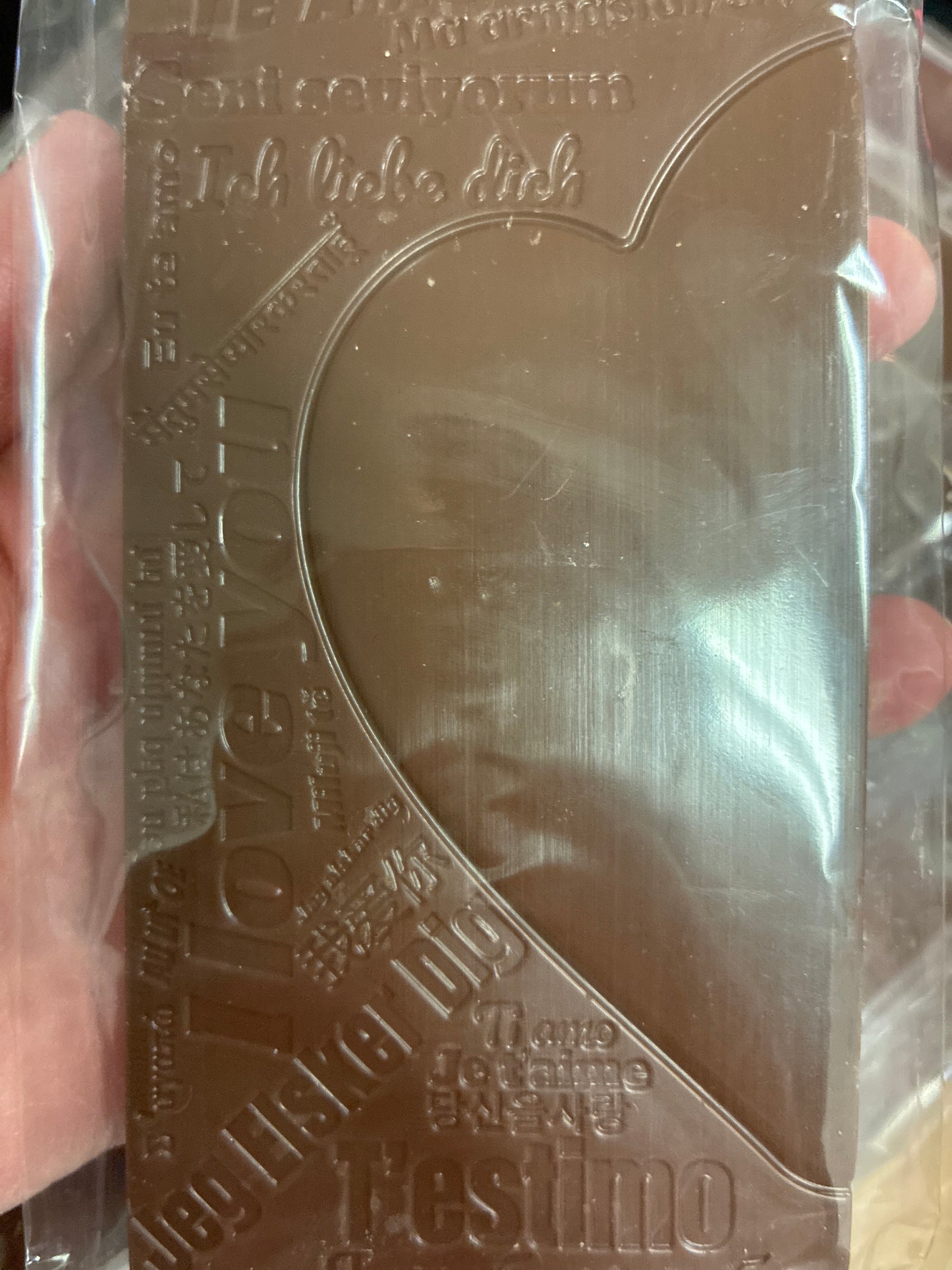 Heart message chocolate bar