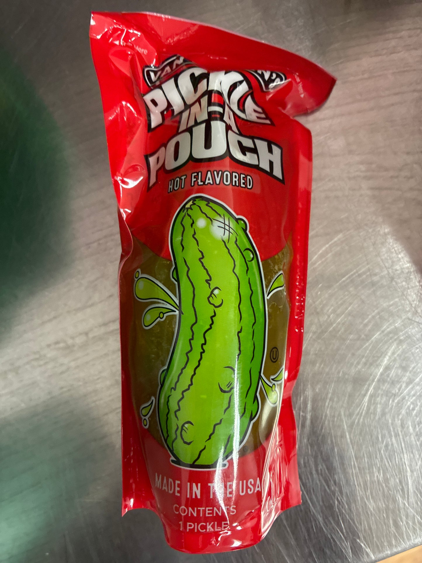 Pickle in a pouch hot flavoured