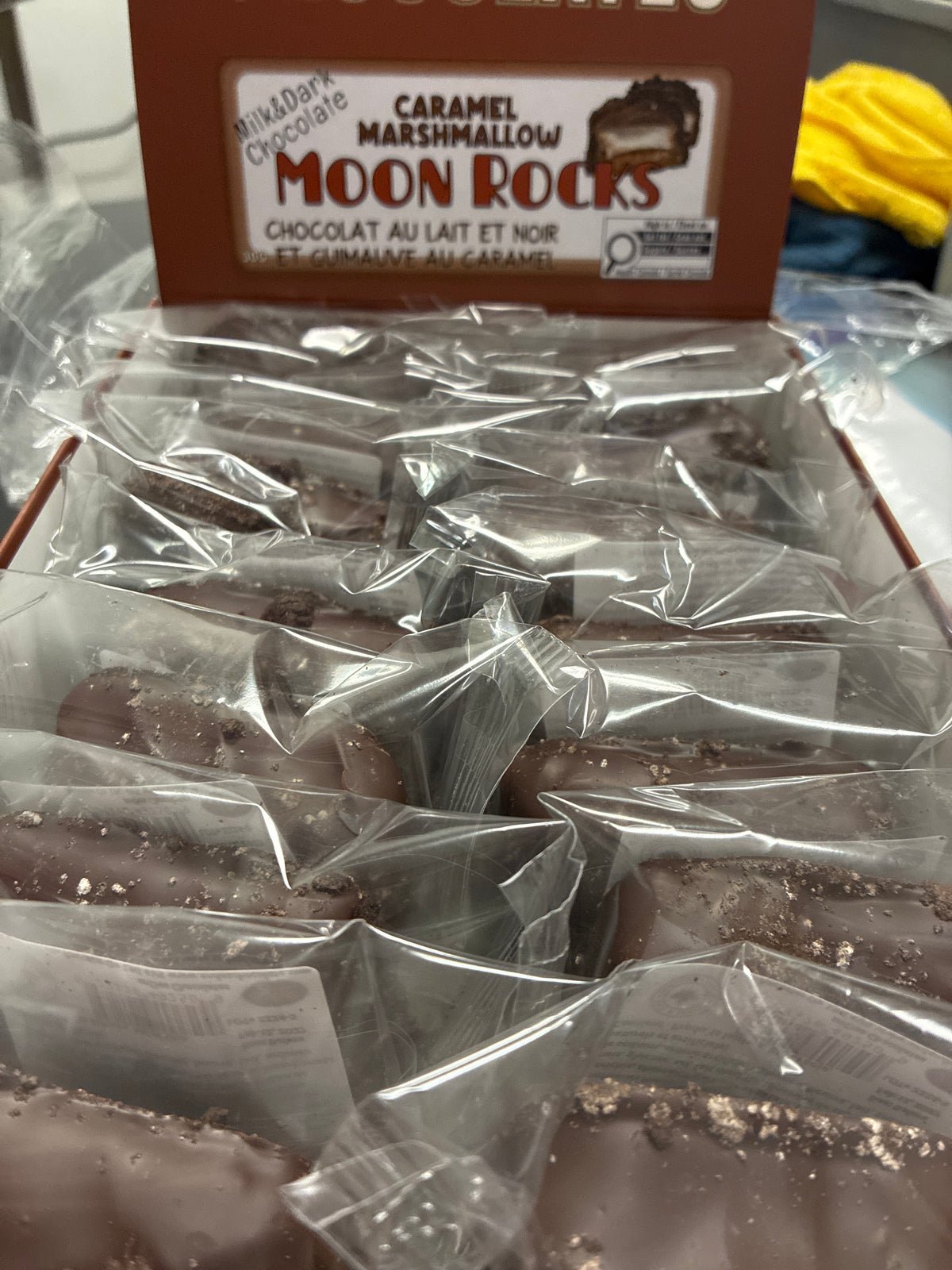 Moon rocks caramel marshmallow dark chocolate
