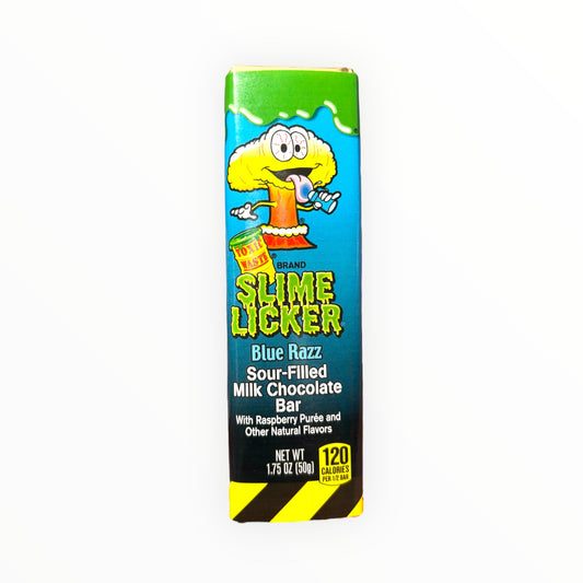 Slime Licker Blue Razz Sour Filled Milk Chocolatr Bar - 50g