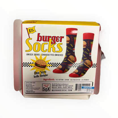 Funny Burger Socks - Unisex One Size