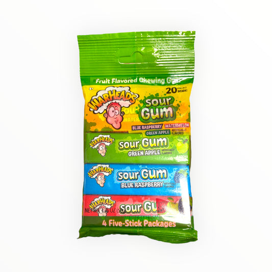 WarHeads Sour Gum 4 Five-Stick Packages 50g