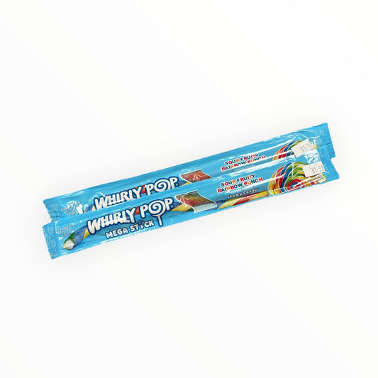 Whirly Pop - mega Stick Sour Fruity Rainbow Punch Chewy Candy 26g