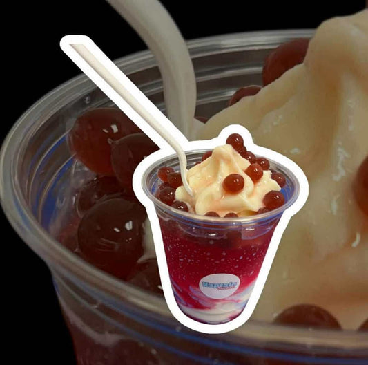 Ice cream slushy with bobas