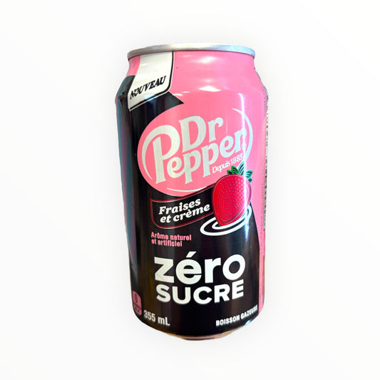 Strawberries & Cream Dr Pepper. Zero Sugar 355ml