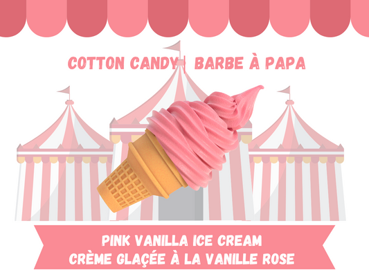 Barbe à papa - Glace à la vanille rose